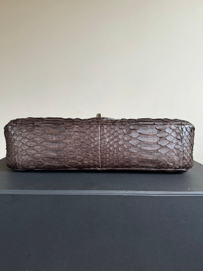 Pre-owned Chanel Timeless Classic Standard Python Flap Bag