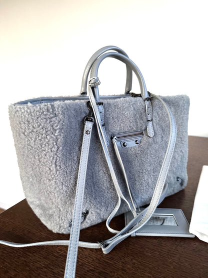 Pre-owned Balenciaga Papier Merino Wool Grey Tote Bag