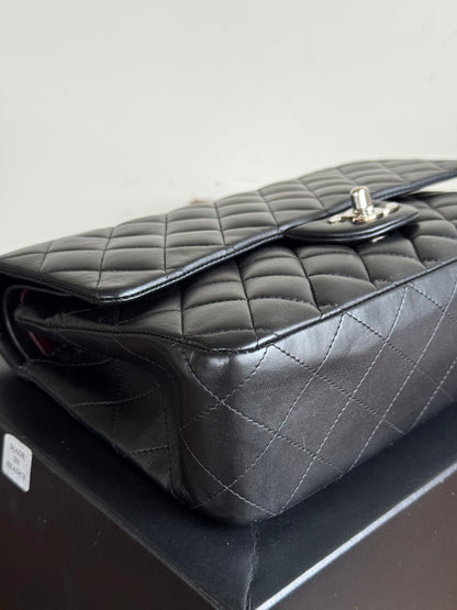 Pre-owned Chanel Timeless Classic Medium Black Lambskin Flap Bag