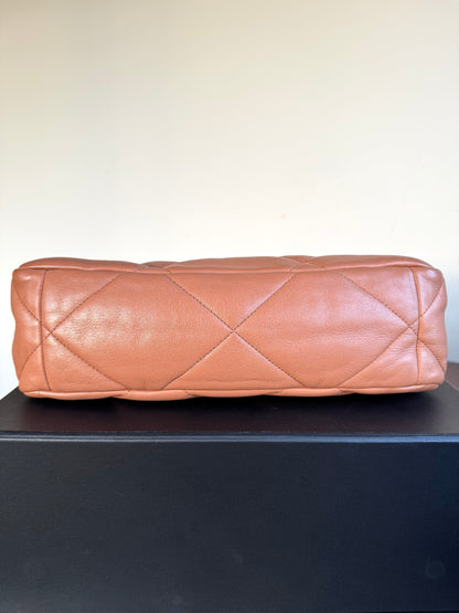 Pre-owned Chanel 19 Large Caramel Lambskin Flap Bag