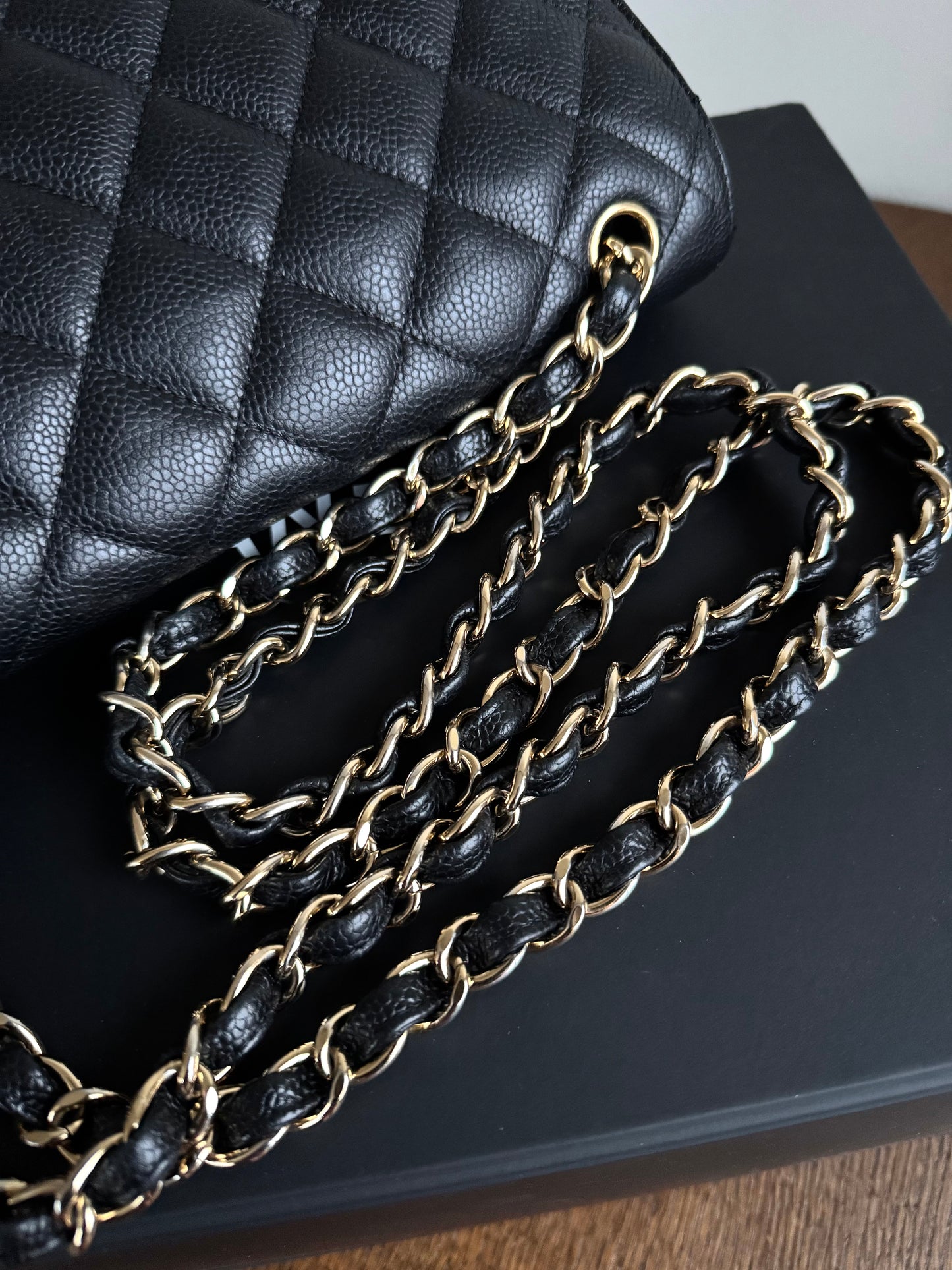 Pre-owned Chanel Timeless Classic Jumbo Black Caviar Flap Bag