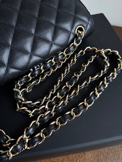 Pre-owned Chanel Timeless Classic Jumbo Black Caviar Flap Bag