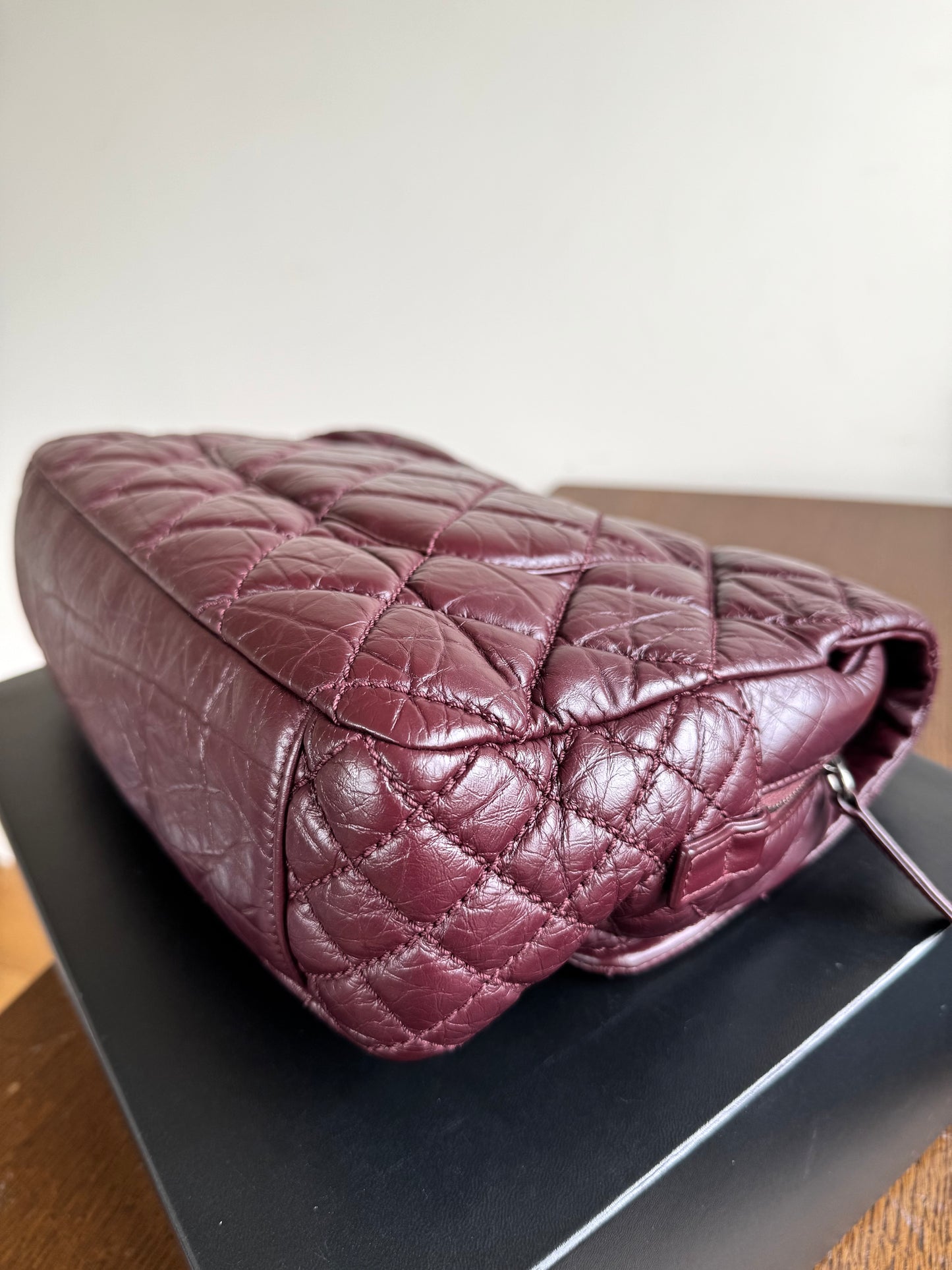 Pre-owned Chanel Portobello Burgundy Aged Calfskin Flap Bag