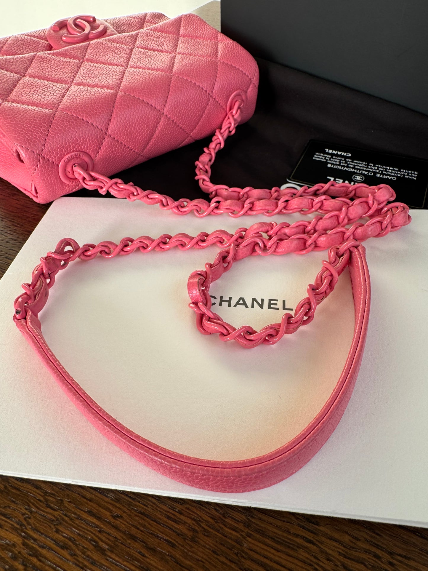 Pre-owned Chanel Timeless Mini Square Incognito Pink Caviar Flap Bag
