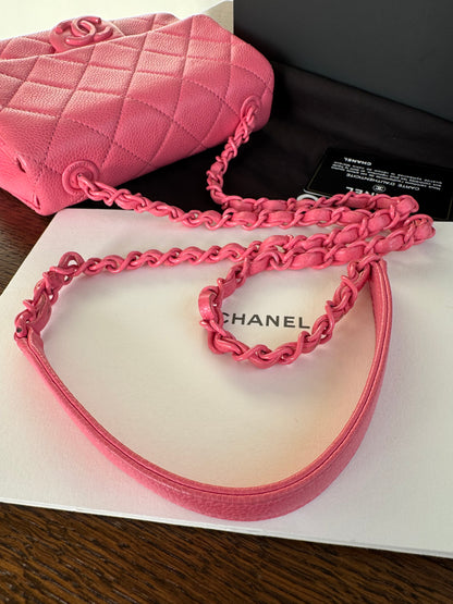 Pre-owned Chanel Timeless Mini Square Incognito Pink Caviar Flap Bag