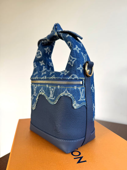 Pre-owned Louis Vuitton x Nigo Monogram Blue Denim Japanese Cruiser Bag