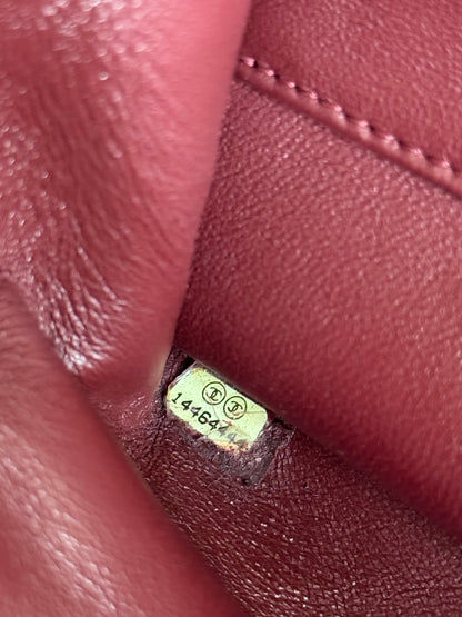 Pre-owned Chanel CC Black Waxed Leather Flap Bag