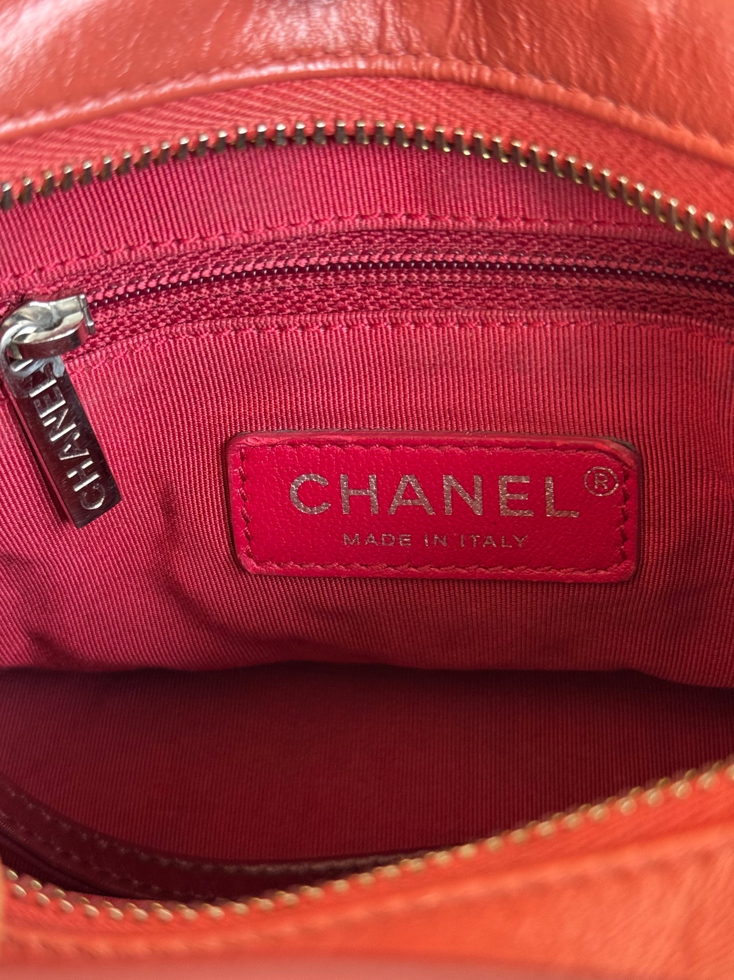 Pre-owned Chanel Gabrielle Small Brick Red Burgundy Leather Hobo Bag