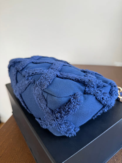 Pre-owned Chanel 19 Small Blue Canvas Flap Bag