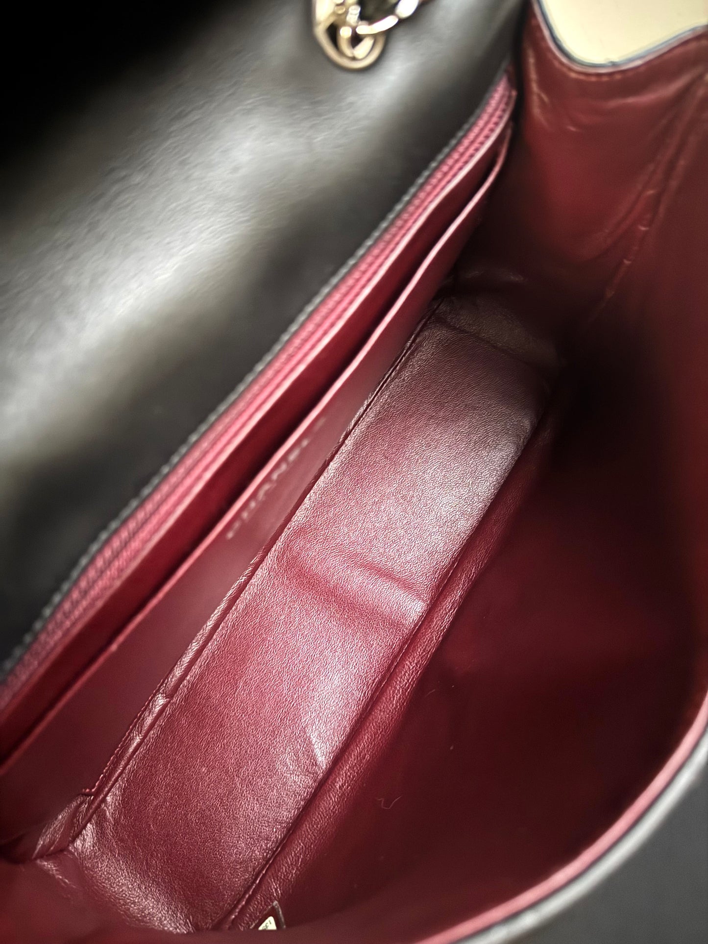 Pre-owned Chanel Timeless Classic Jumbo Black Lambskin Single Flap Bag