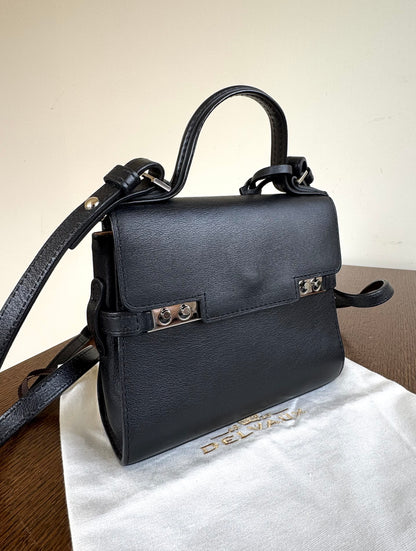 Pre-owned Delvaux Tempête Micro Black Calfskin Bag