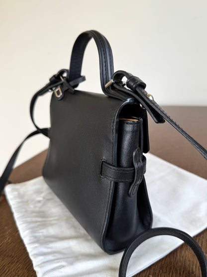 Pre-owned Delvaux Tempête Micro Black Calfskin Bag
