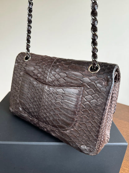 Pre-owned Chanel Timeless Classic Standard Python Flap Bag