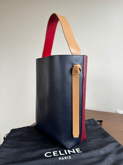 Pre-owned Céline Twisted Cabas Multicolor Leather Tote Bag