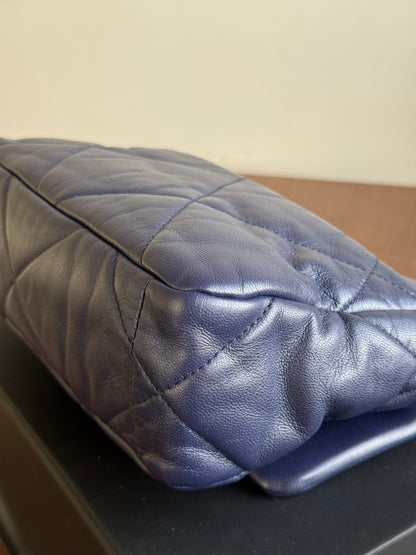 Pre-owned Chanel 19 Small Navy Lambskin Flap Bag