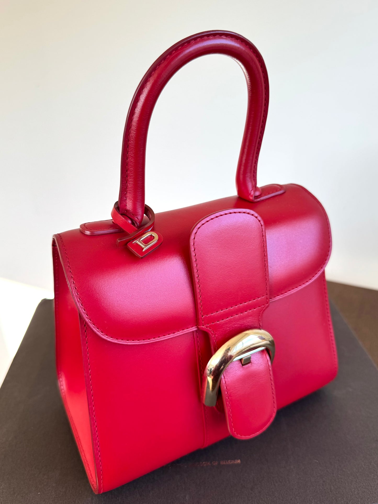Pre-owned Delvaux Brillant Mini Red Box Calf Bag