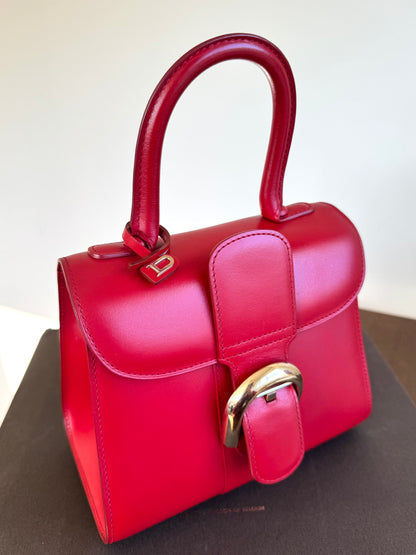 Pre-owned Delvaux Brillant Mini Red Box Calf Bag