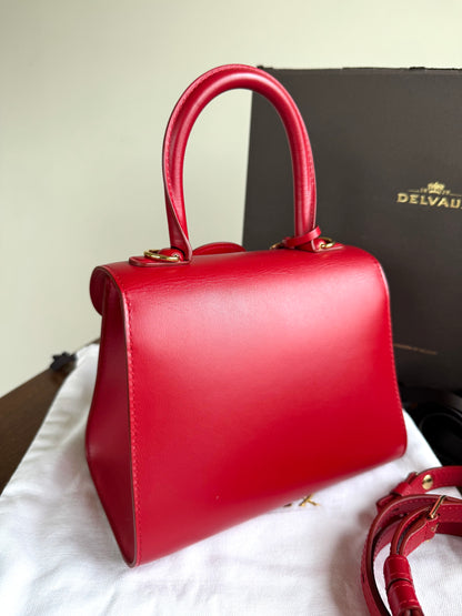 Pre-owned Delvaux Brillant Mini Swarovski Red Box Leather Bag Limited Edition