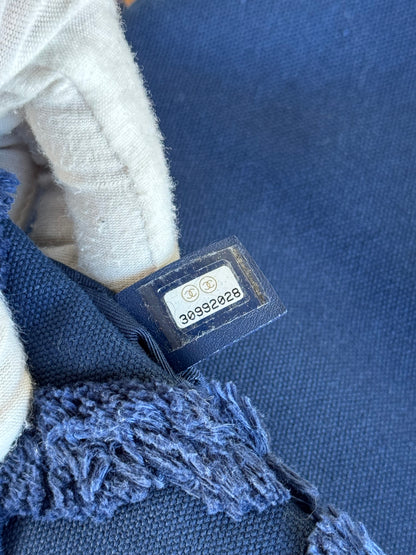 Pre-owned Chanel 19 Small Blue Canvas Flap Bag