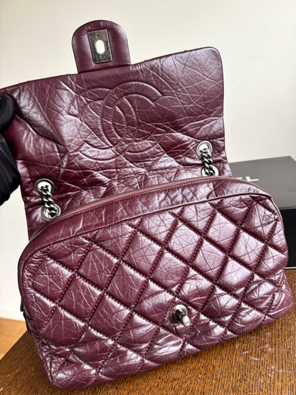 Pre-owned Chanel Portobello Burgundy Aged Calfskin Flap Bag