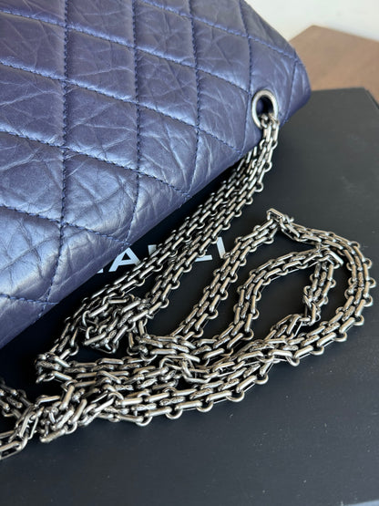 Pre-owned Chanel 2.55 Reissue Maxi 227 Purple Calfskin Flap Bag