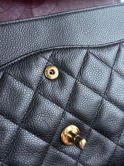 Pre-owned Chanel Timeless Classic Jumbo Black Caviar Flap Bag