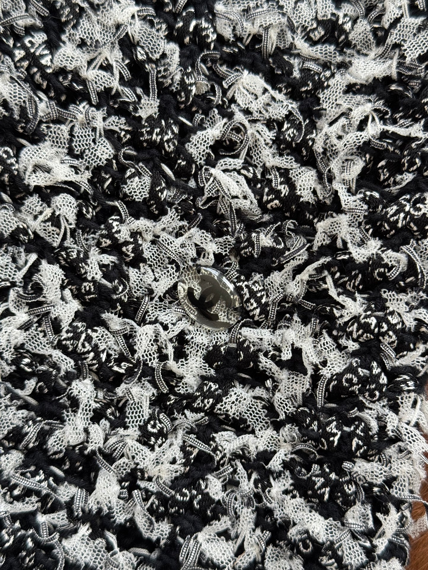 Pre-owned Chanel Black White Cotton Silk Dress