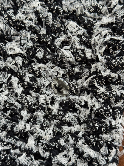 Pre-owned Chanel Black White Cotton Silk Dress