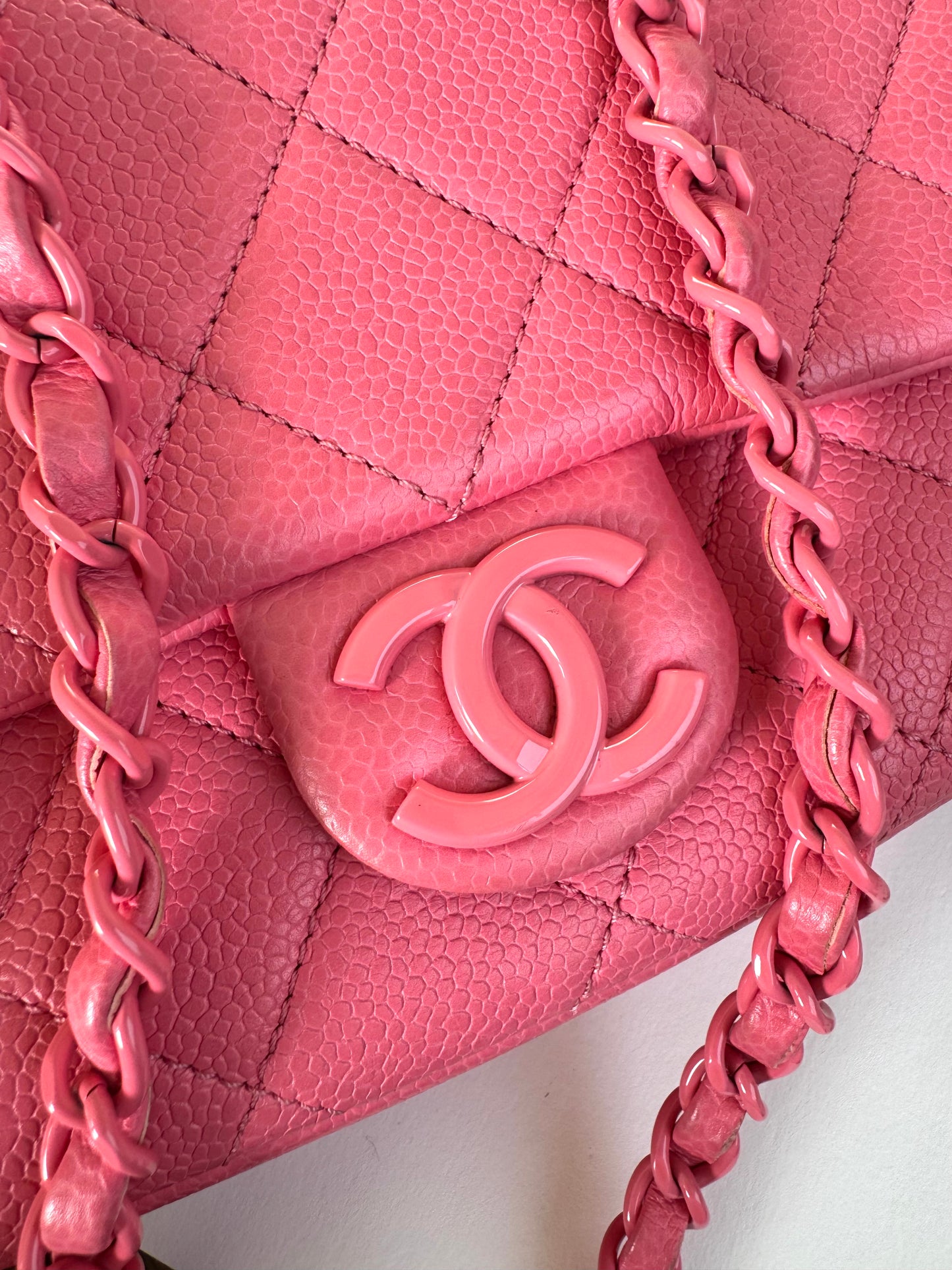Pre-owned Chanel Timeless Mini Square Incognito Pink Caviar Flap Bag