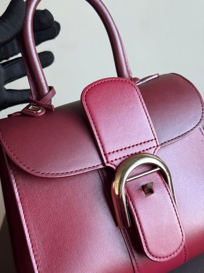 Pre-owned Delvaux Brillant Mini Burgundy Leather Bag