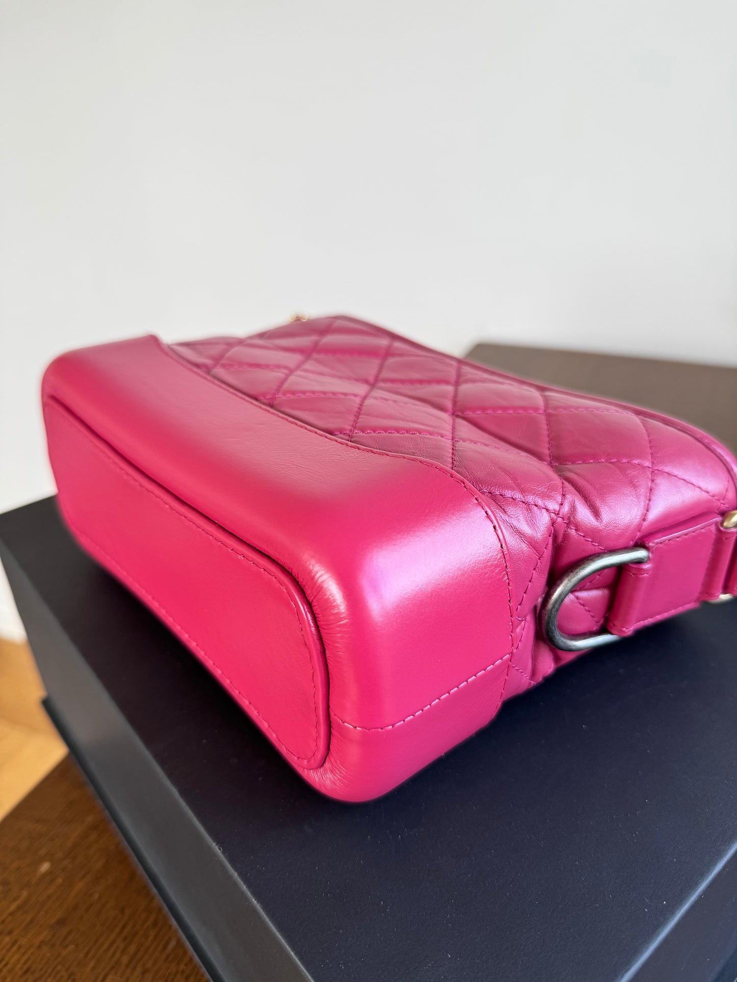 Pre-owned Chanel Gabrielle Small Rose Calfskin Hobo Bag