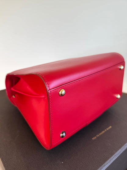 Pre-owned Delvaux Brillant Mini Red Box Calf Bag