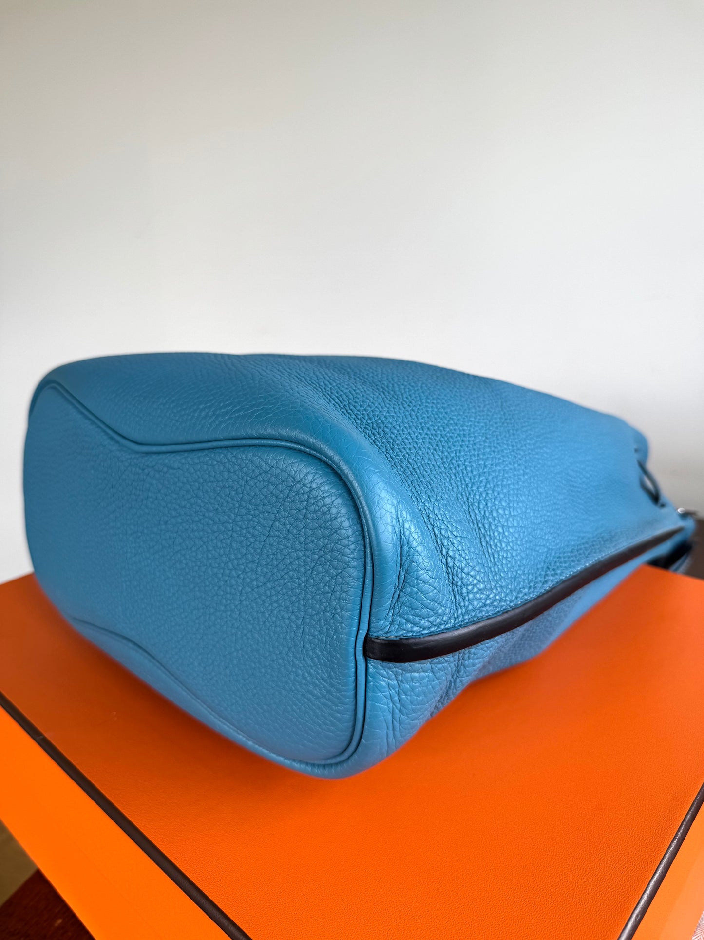 Pre-owned Hermès So Kelly 26 Blue Izmir Togo Shoulder Bag