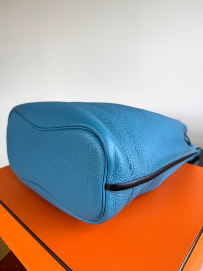 Pre-owned Hermès So Kelly 26 Blue Izmir Togo Shoulder Bag