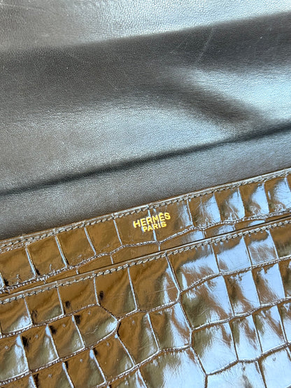 Pre-owned Hermès Vintage Escale Black Crocodile Handle Bag