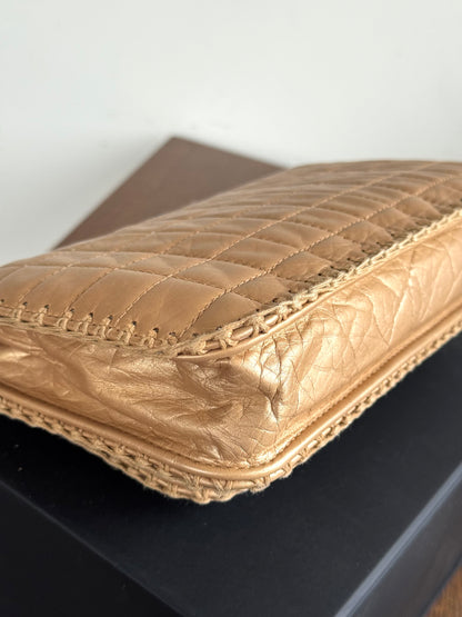Pre-owned Chanel Chocolat Quilt Reissue Gold Leather Flap Bag