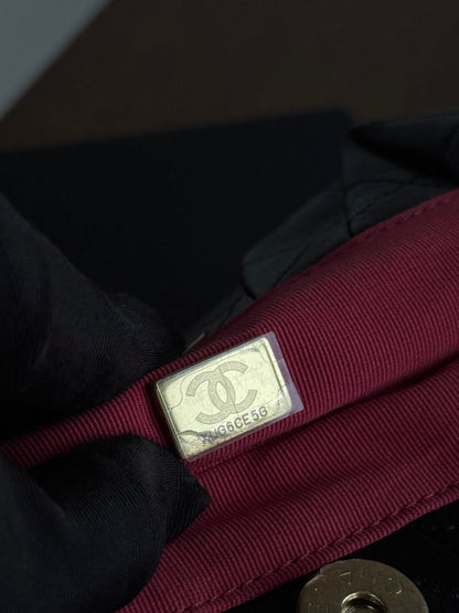 Pre-owned Chanel Black Lambskin Pearl Crown Handle Bag