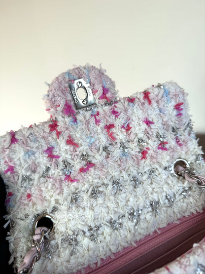Pre-owned Chanel Timeless Mini Rectangle Pink Tweed Flap Bag