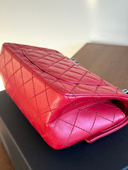 Pre-owned Chanel 2.55 Reissue Small 224 Red Leather Flap Bag