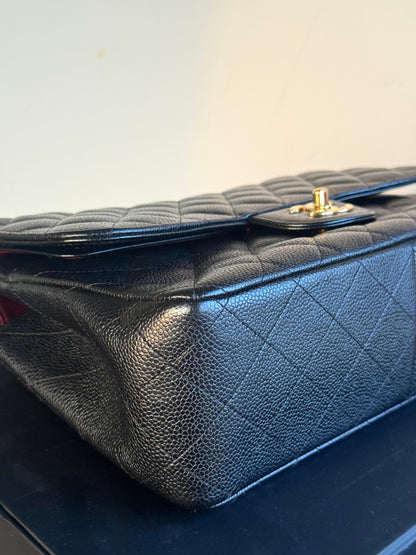 Pre-owned Chanel Timeless Classic Jumbo Black Caviar Flap Bag