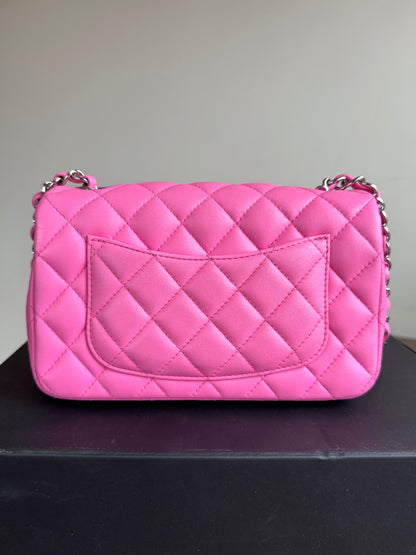 Pre-owned Chanel Timeless Mini Rectangle Pink Leather Bag